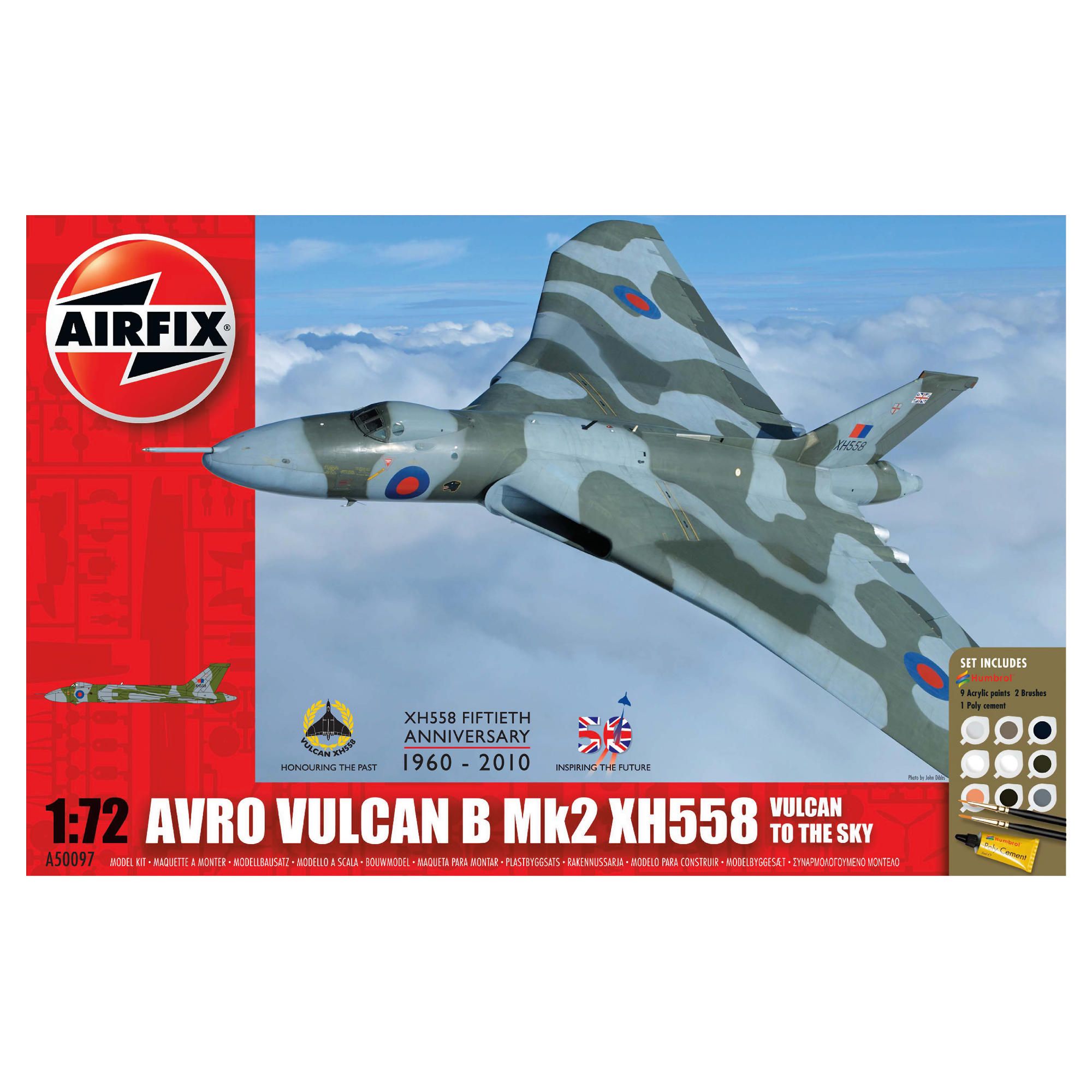 Airfix A50097 Avro Vulcan Xh558 Vulcan To The Sky 1:72 Scale Military Aircraft Gift Set Including Pa