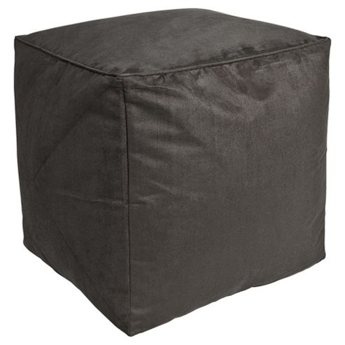 Image of Kaikoo Faux Suede Bean Bag Cube, Charcoal