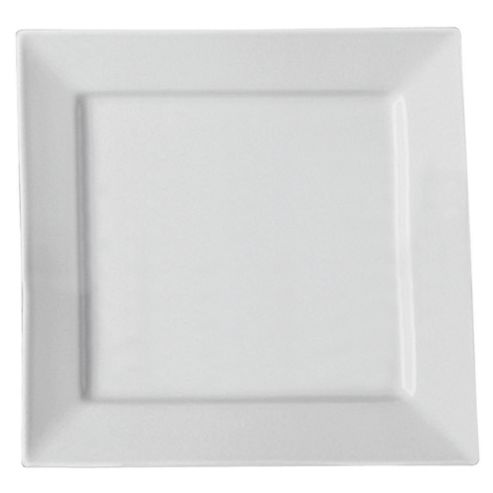 Image of Super White Square Dinner Plate, Porcelain