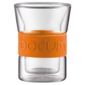 Bodum Presso Set of 2 0.3L Double Walled Glasses, Orange.