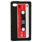 Orbyx Retro Silicone Case Cassette Tape Style iPhone 4 /4S Black