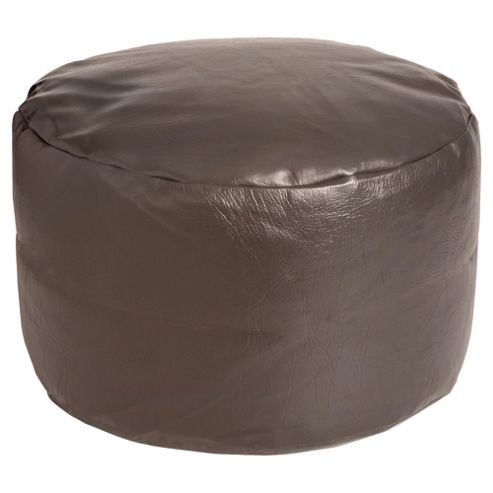 Image of Kaikoo Faux Leather Pouffe, Brown