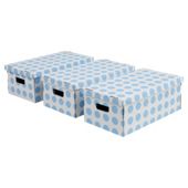 Pois boxes set, 3 piece blue