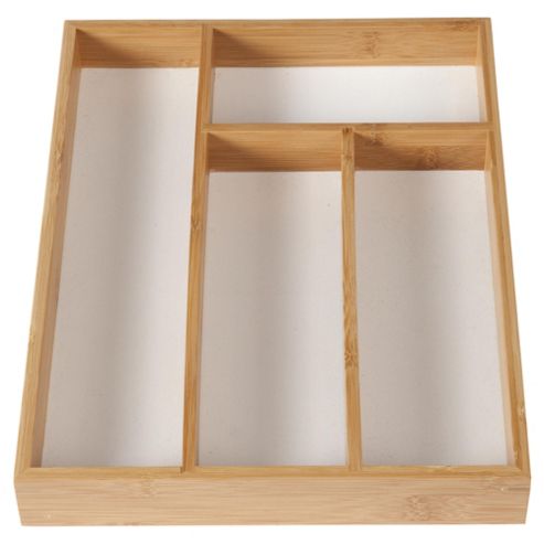 Image of Tesco Bamboo Cutlery Tray, Beige