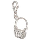 Sterling Silver Glitz Headphone charm