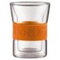 Bodum Presso Set of 2 0.2L Double Walled Glasses, Orange.