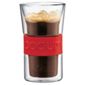 Bodum Presso Set of 2 0.3L Double Walled Glasses, Red.