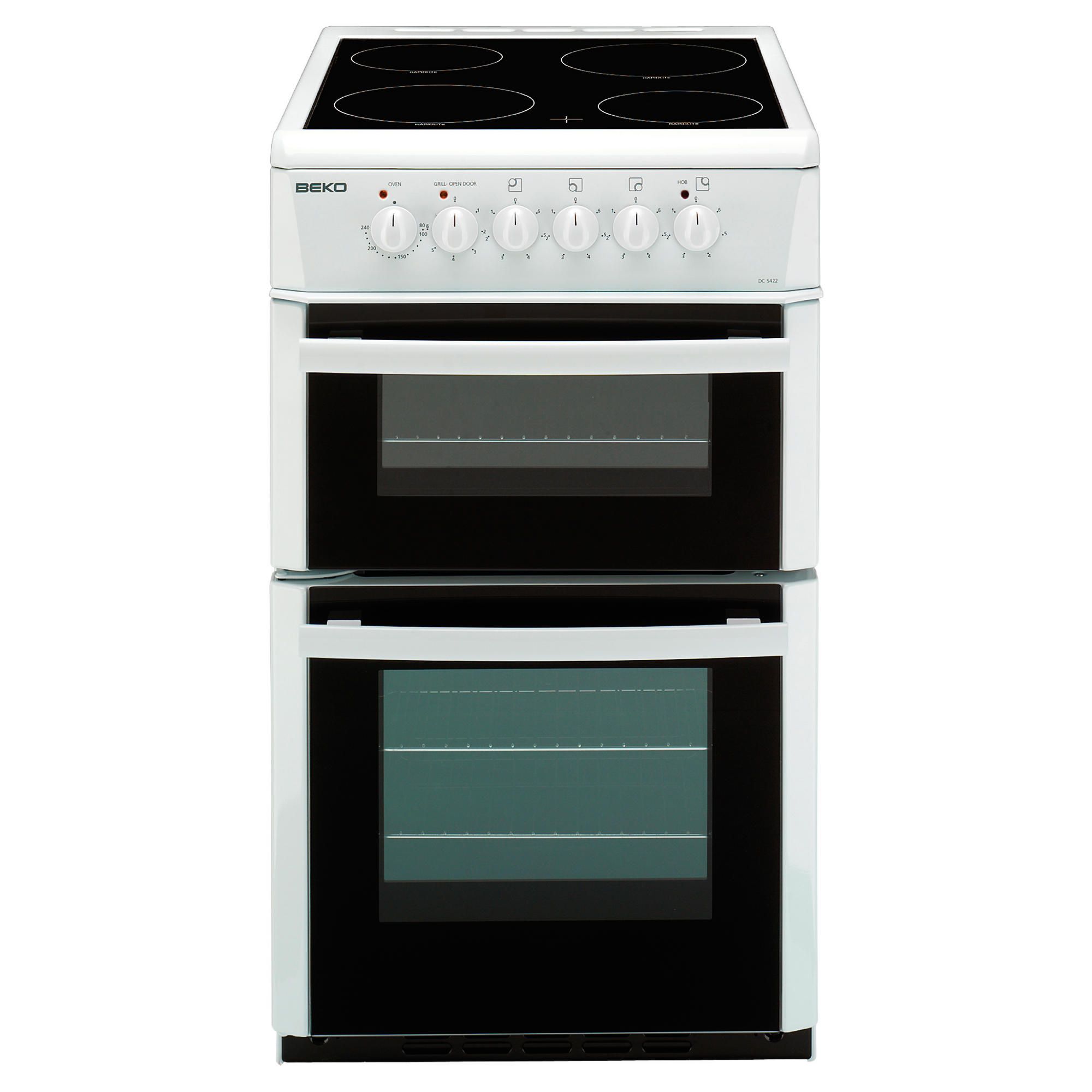 Beko DC5422AW 50cm Double Oven Ceramic Electric Cooker White