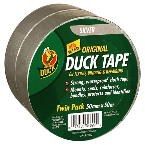 Image of Duck Tape Original 50mm X 50m, Twin Pack, Silver