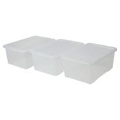 Wham crystal 45L box and lid, 3 pack clear