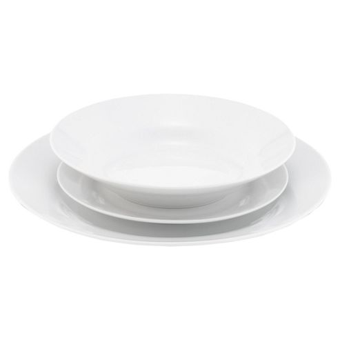 Image of Basics Porcelain Dinner Set, 12 Piece, 4 Person