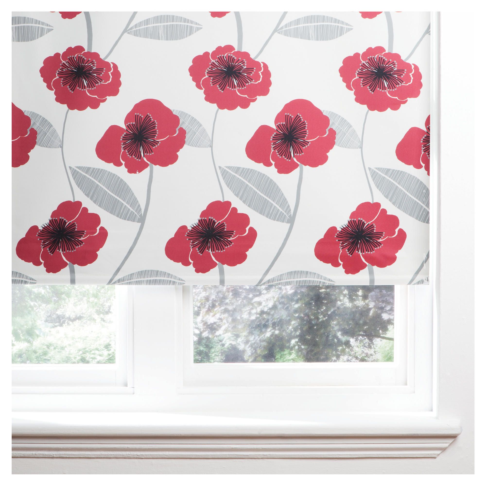 Tesco Direct Tesco Poppy Roller Blind 120x160cm Red Special Savings