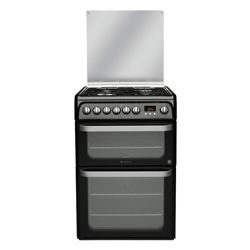 Hotpoint HUD61ks dual fuel dbl oven cooker - black