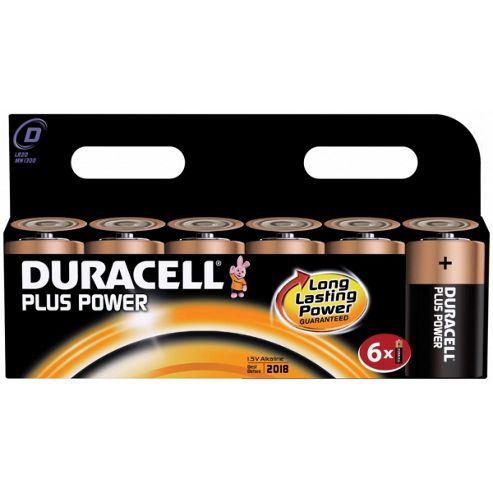 Image of Duracell Plus 6 Pack D Batteries