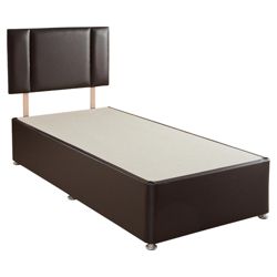 Airsprung Single Faux Leather Non-Storage Divan Bed Plus Headboard