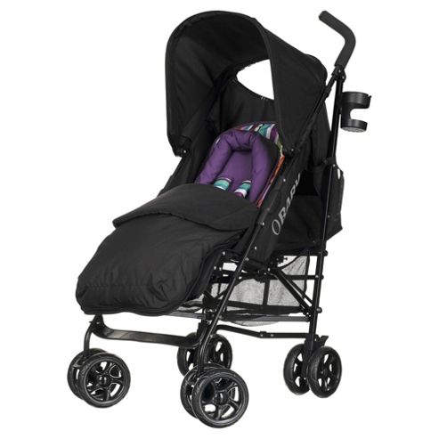 Image of Obaby Atlas Lite Stroller With Footmuff - Purple Stripe