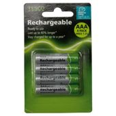 Tesco 4 Pack Rechargeable AAA batteries