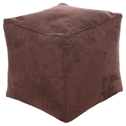 Image of Kaikoo Faux Suede Bean Bag Cube, Chocolate