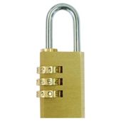 Tesco Brass Combination Padlock 30mm