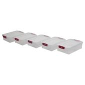 Whitefurze 1L allstore clip lid, 5 pack