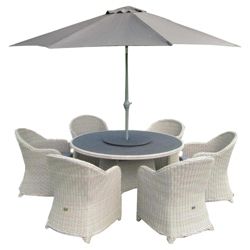 Bellagio Monza 6 Seat Set inc Parasol & Base