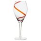 F&F Home Set of 4 Swirl Wine Glasses, Red.