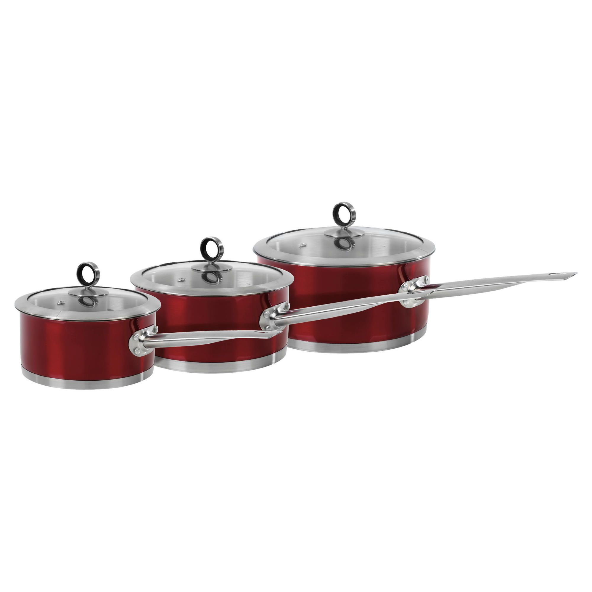 Morphy Richards Pan Set 3pcs 16/18/20cm Red