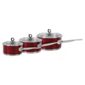 Morphy Richards 3 piece Pan Set, Red