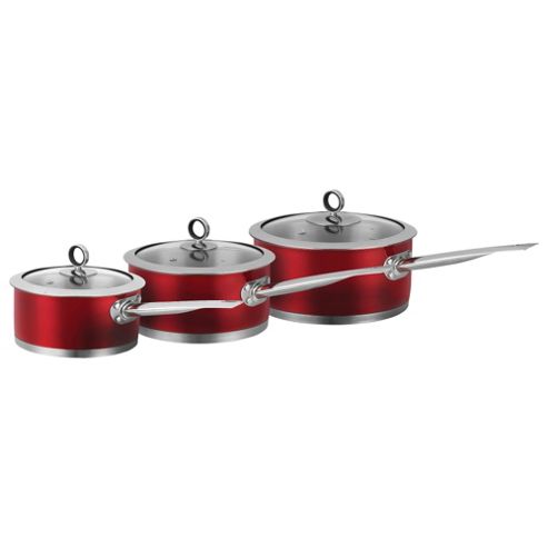 Image of Morphy Richards Accents 3 Piece Pan Set, Red