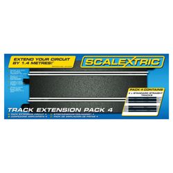 Scalextric C8526 Track Extension Pack 4 Straights 1:32 Scale Accessory