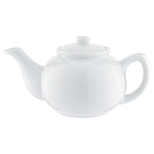 Image of White Teapot, Stoneware, Six Cup