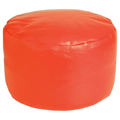 Image of Kaikoo Faux Leather Pouffe, Red