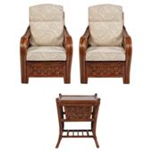 Santiago Chairs x 2 & Lamp Table Conservatory Set