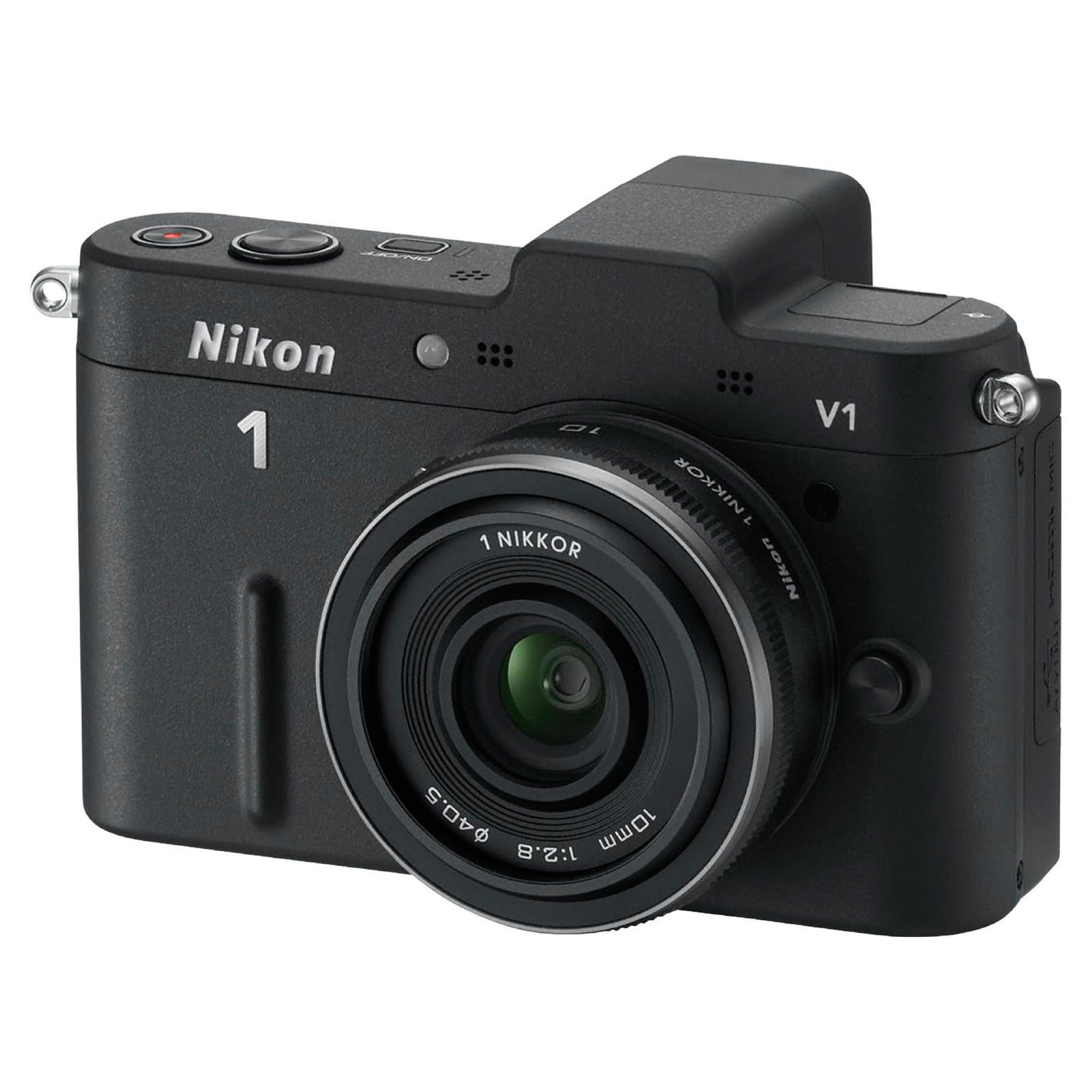 Nikon 1 V1 Compact System Camera -&nbsp;Black (10mm Lens Kit) 3 inch LCD Screen