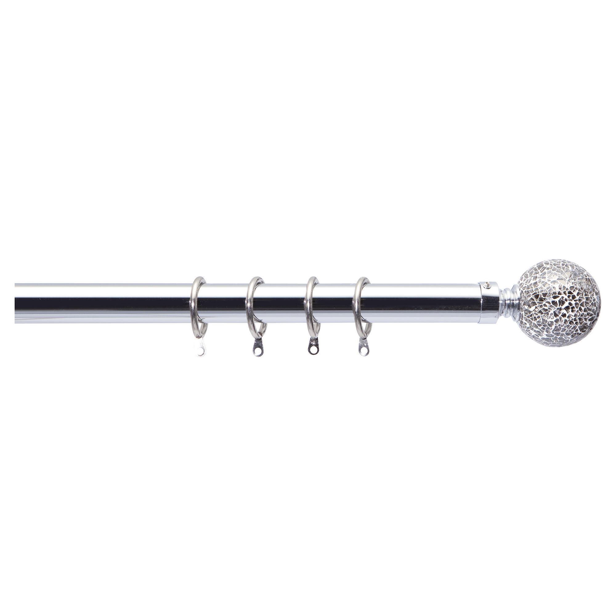 PREMIUM 25/28MM POLE SILVER MOSAIC FINIAL 1.2-2.1m