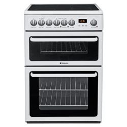 Hotpoint Hae60P White Ceramic Dbl Oven Electric Cooker