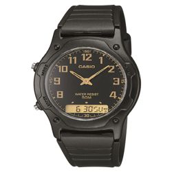 Casio AW49H/1B Men's Dual Time Watch - Black