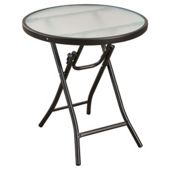 Round Glass Folding Occasional Table