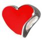 Sterling Silver and Enamel Red Heart Bead