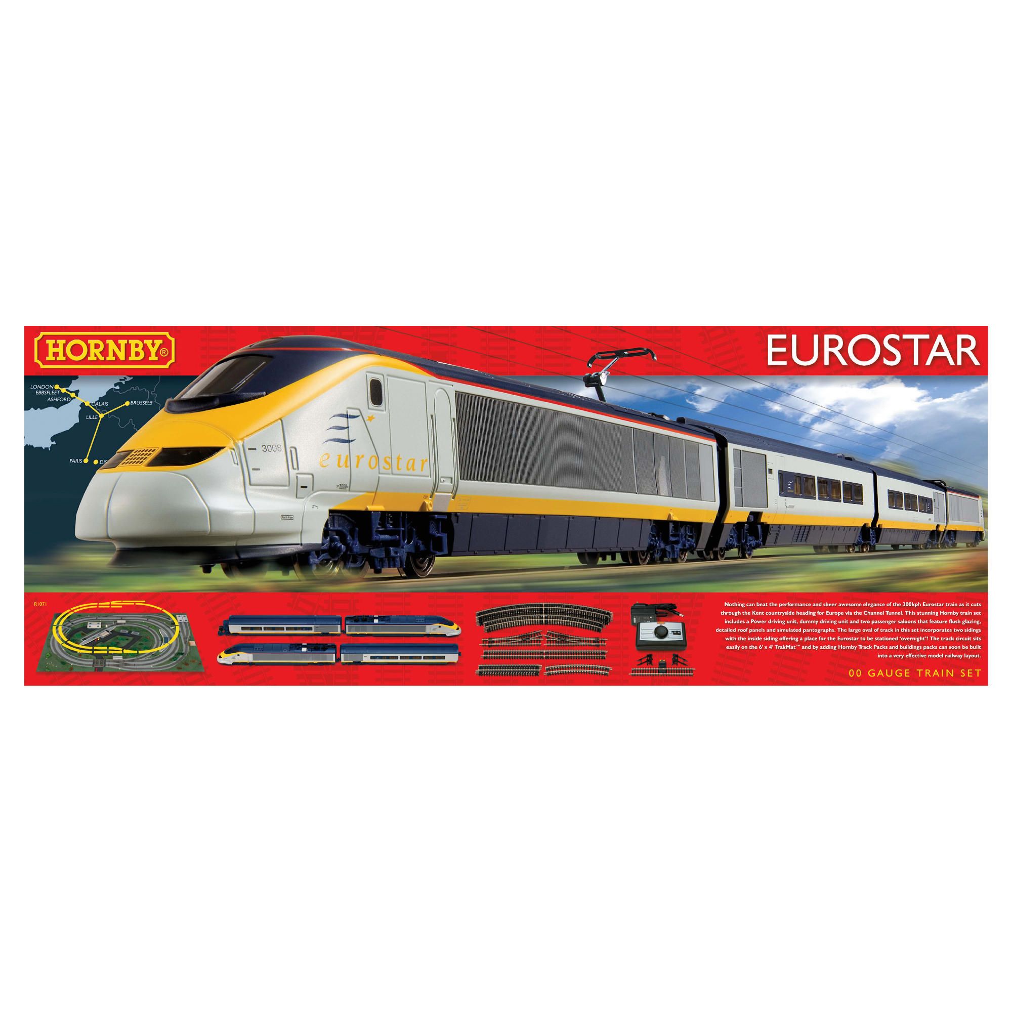 Hornby R1071 Eurostar 00 Gauge Electric Train Set 