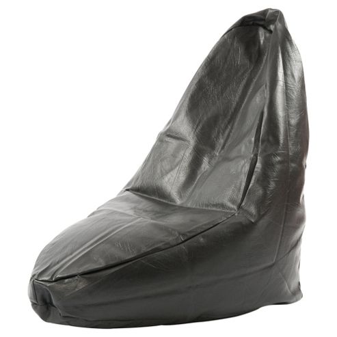 Image of Kaikoo Faux Leather Slob Easy Chair, Black