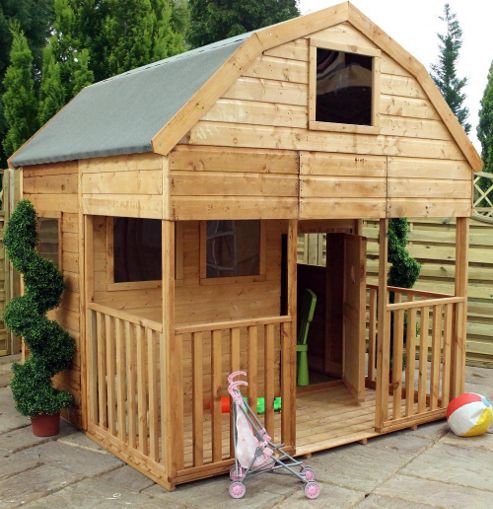 Image of Mercia Dutch Barn Playhouse With Veranda, 7ft X 7ft