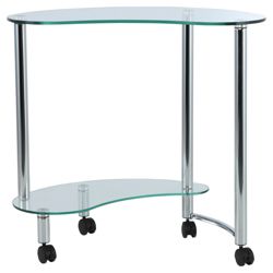 Mercury Corner Computer Trolley, Clear