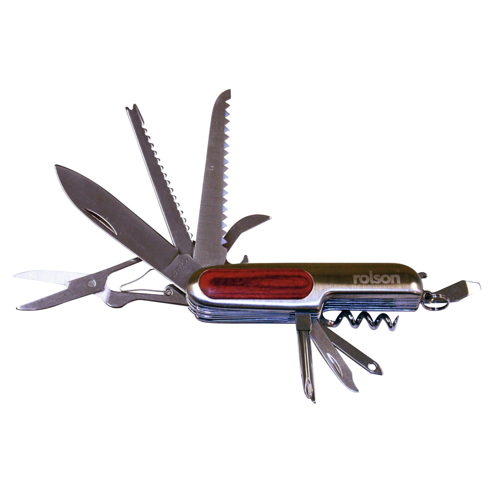 Rolson 14 in 1 Multi Function Pocket Knife with Leather Pouch