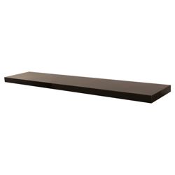 High Gloss Black Floating Shelf 120cm