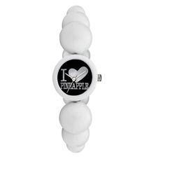 Pineapple White Bead Bracelet Watch