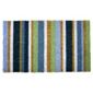Primeur stripe coir mat, teal/lime/blue