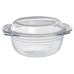 Tesco 2.5L Round Glass Casserole Dish with Lid