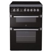Indesit ID60C2K Black  Ceramic DBL Oven Electric Cooker