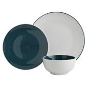 Tesco Coupe 2 Tone 12 Piece, 4 Person Dinner Set - Teal.